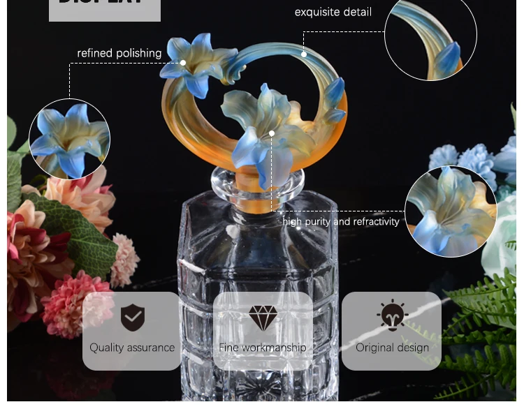 Роскошный богемный Хрустальный графин с цветами 750 мл