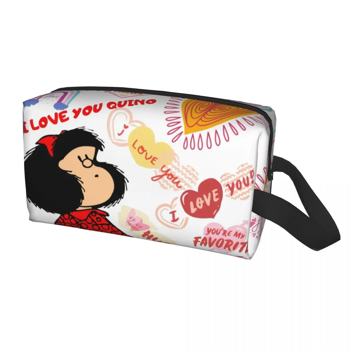 

Cute Mafalda Quino Comics Travel Toiletry Bag Women Argentina Cartoon Manga Makeup Cosmetic Organizer Beauty Storage Dopp Kit