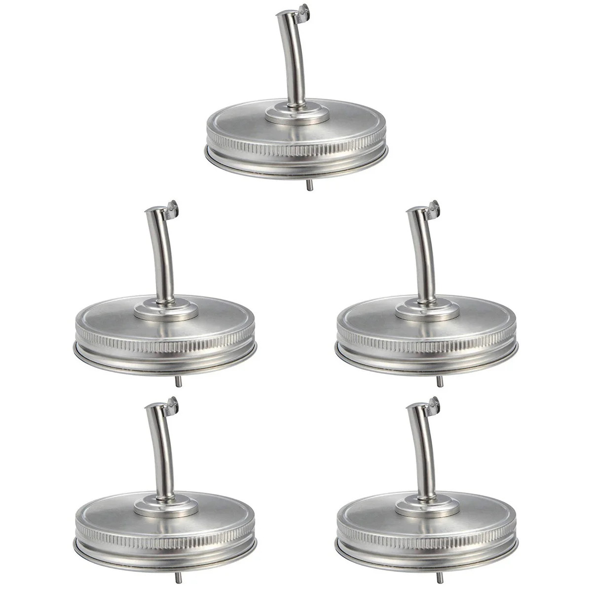 

5pcs Oil Pour Spout Lid Stainless Steel Jar Lid Jar Pour Spot Lid Jar Oil Spout Replacement for Home
