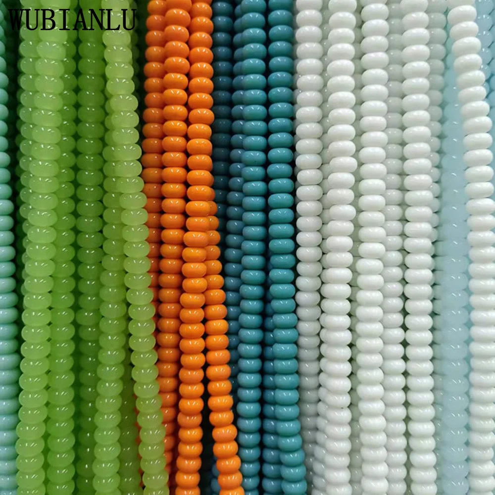 

30 Color Crystal Glass Imitation 5*8mm Abacus Jasper Beads For Jewelry Making DIY Necklace Bracelet Wheel Spacer Perforated