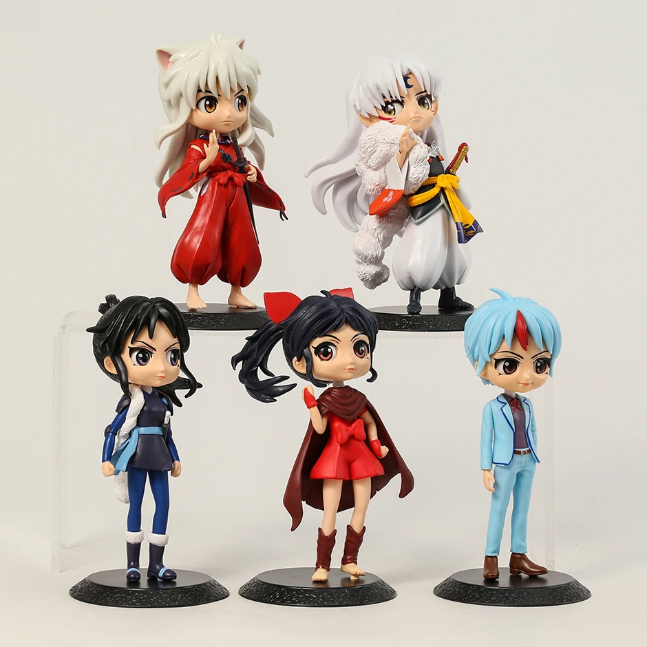 Фото 5 шт./компл. Qposket Inuyasha Sesshoumaru Higurashi Towa Setsuna Moroha фигурка из ПВХ Коллекция игрушек аниме Мультяшные модели куклы №4