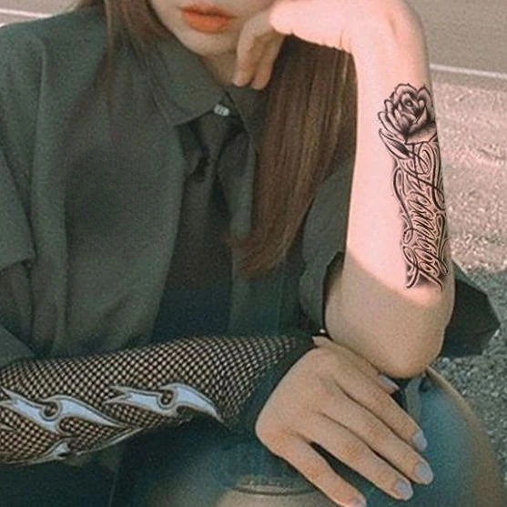 Травяные Временные татуировки наклейки стойкие панковские буквы искусственные