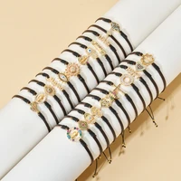 zmzy boho crystal gold color charm leather bracelets for women men multiple wrap bracelet couple gifts fashion jewelry wholesale