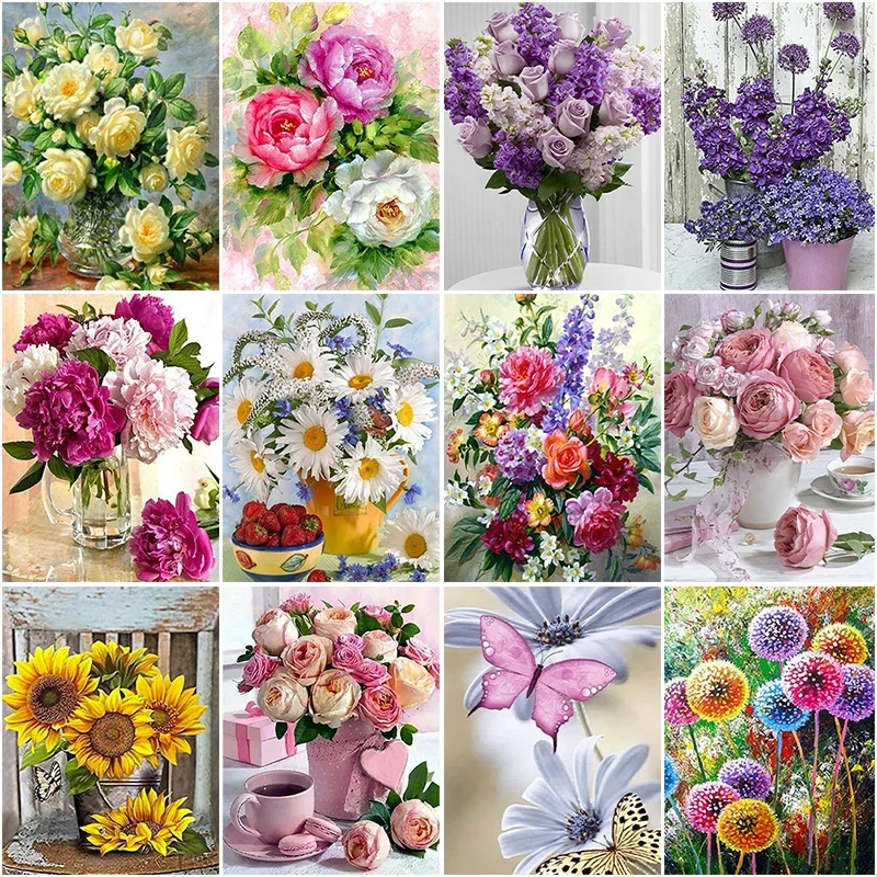 

Алмазная 5D картина с изображением цветка, одуванчика, лаванды, алмазная живопись, инкрустированная стразами, вышивка, картина, украшение для дома