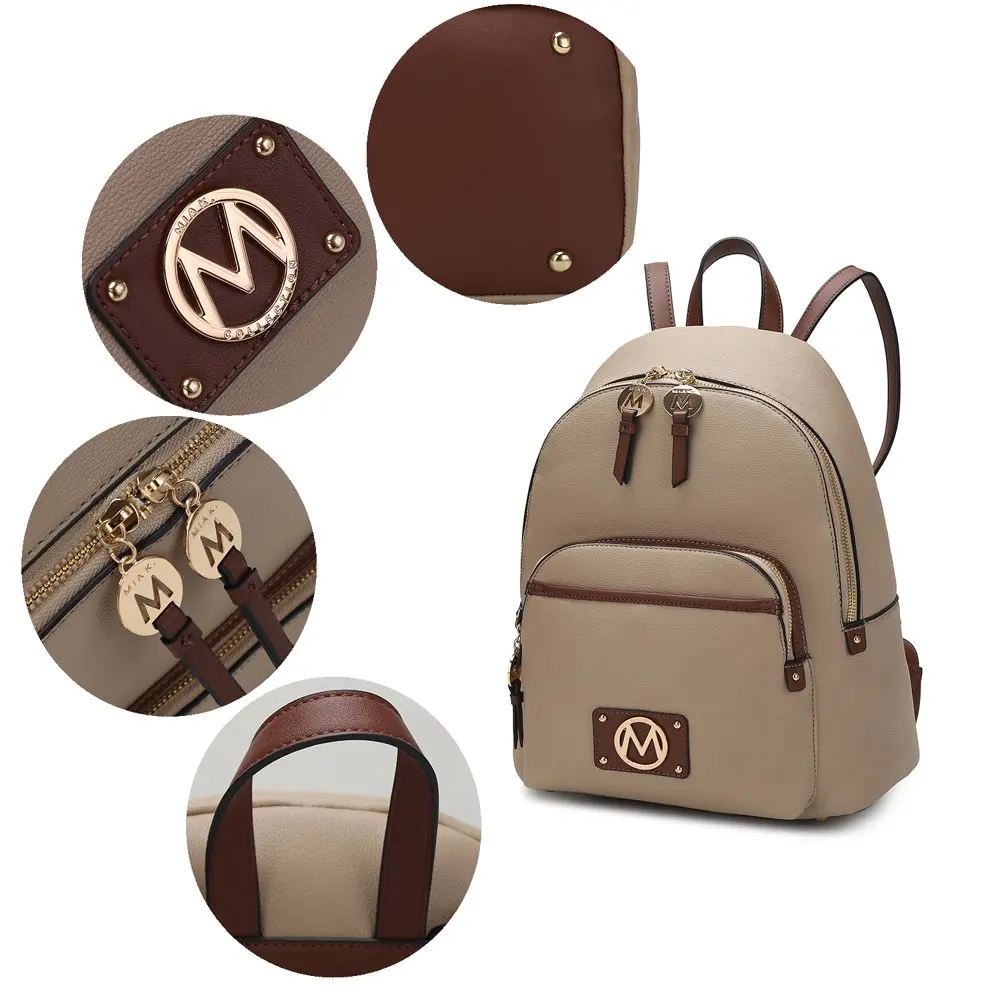 Collection Alice Vegan Leather Women`s Backpack by Mia k. - Chocolate
