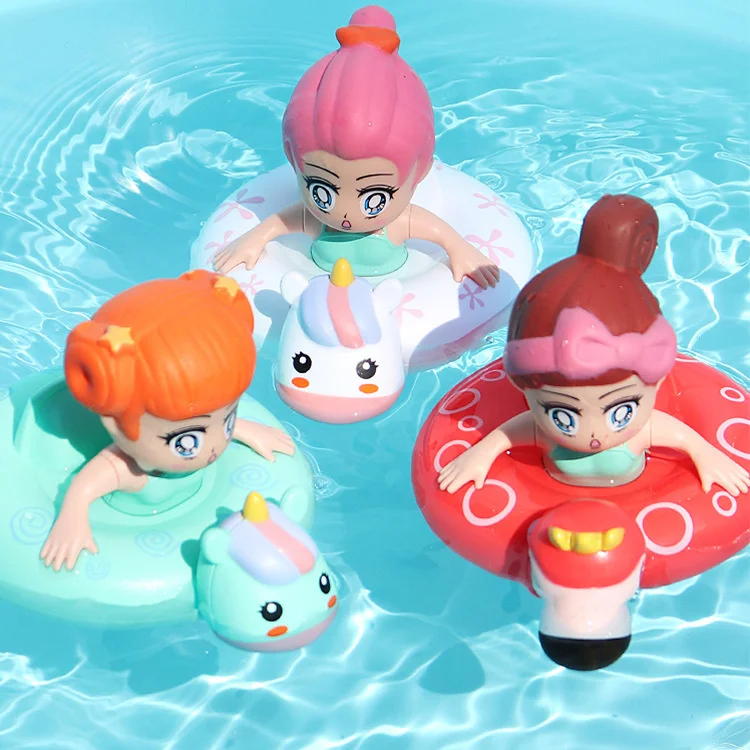 

Baby chain wind up bath toy Tiktok children's bathroom swimming circle girl baby water toy
