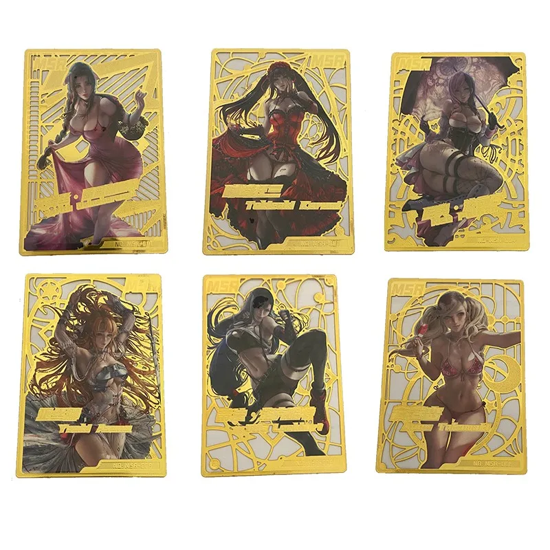 

Goddess Carnival MSR Flash Cards Tifa Lockhart Tokisaki Kurumi Nero Kochou Characters Hot Stamping Collectible Card Toy Gifts