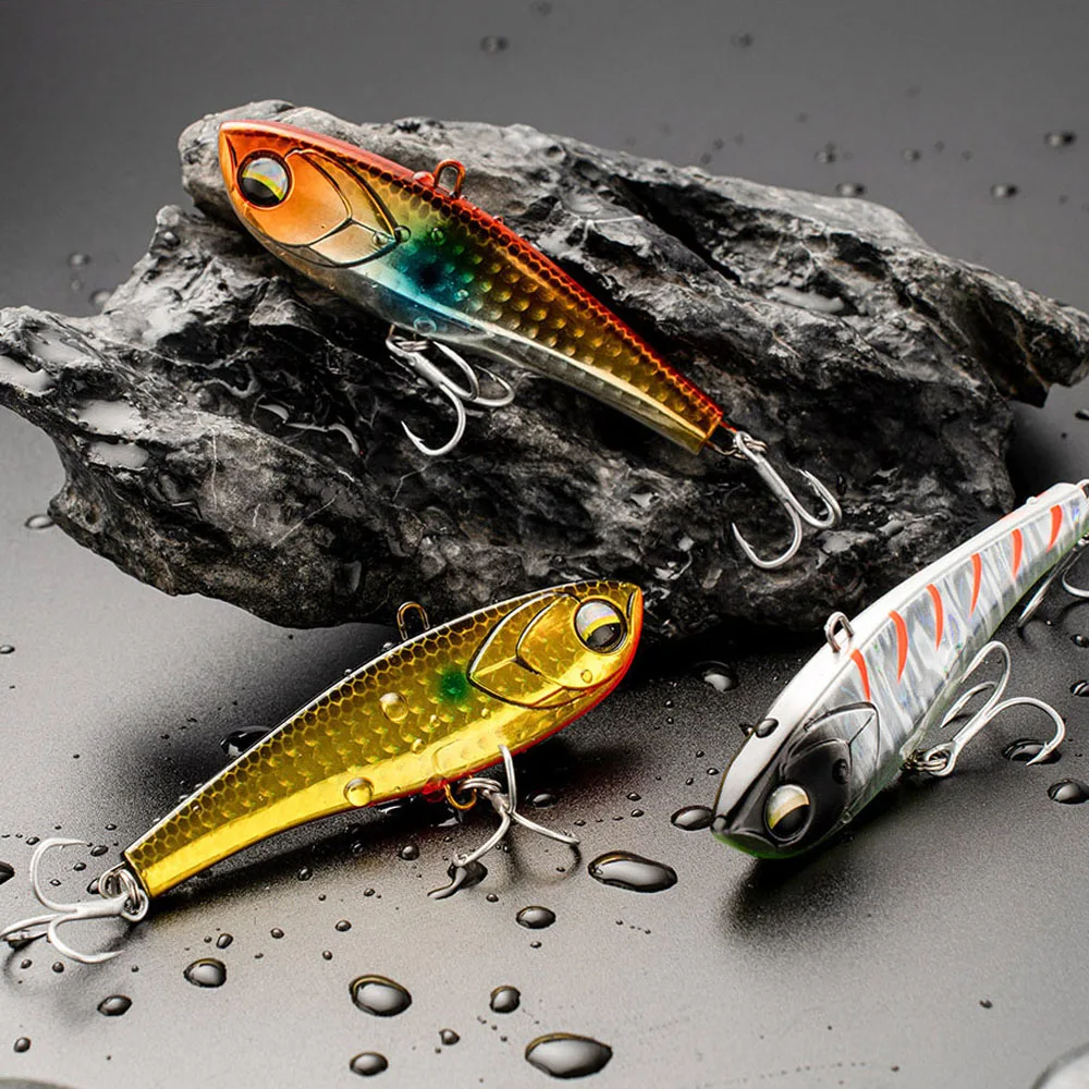 JOHNCOO 70mm/90mm Vibration Sinking Lures Winter Fishing Lure Lipless VIB fishing lure Wobbler Ice Balance for pike |