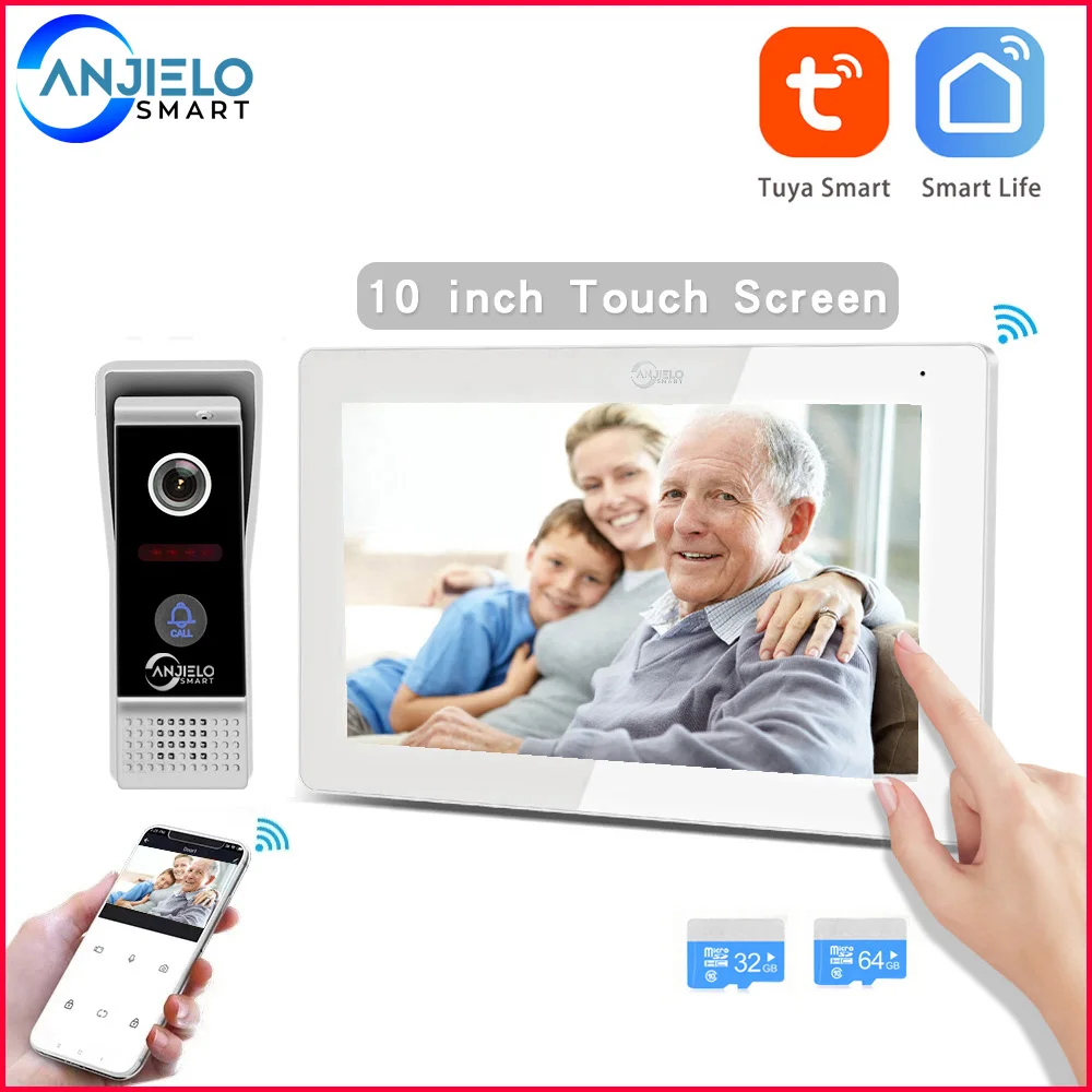 Tuya Video Intercom Camera Wifi Night System Doorbell With 10 Inch Screen Monitor For Smart Home Apartment Security - купить по