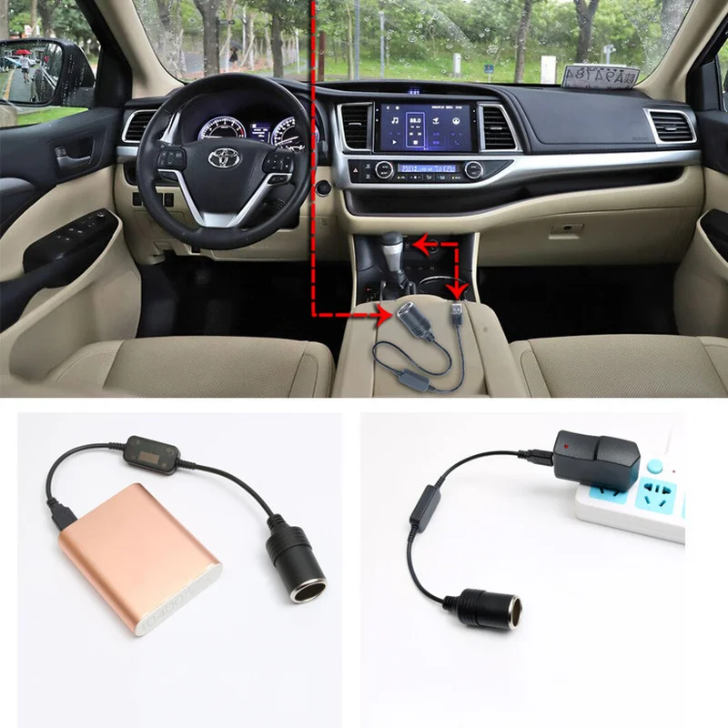 car converter 5v usb male to cigarette lighter socket female 12v for dvr electronics power charger adapter auto accessories free global shipping