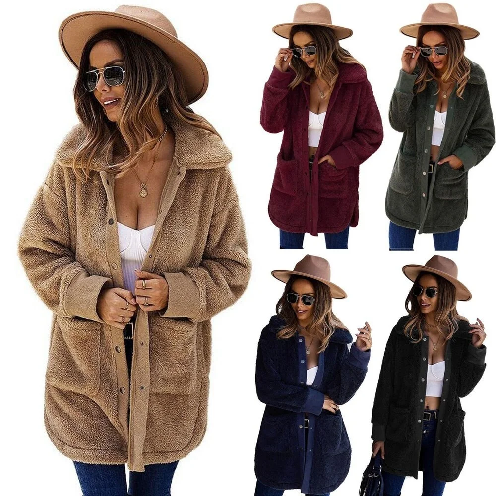 

Winter Velvet Coat Women Coats Ladies Warm Velvet Jackets Long Sleeve Cardigan Outwear 2021