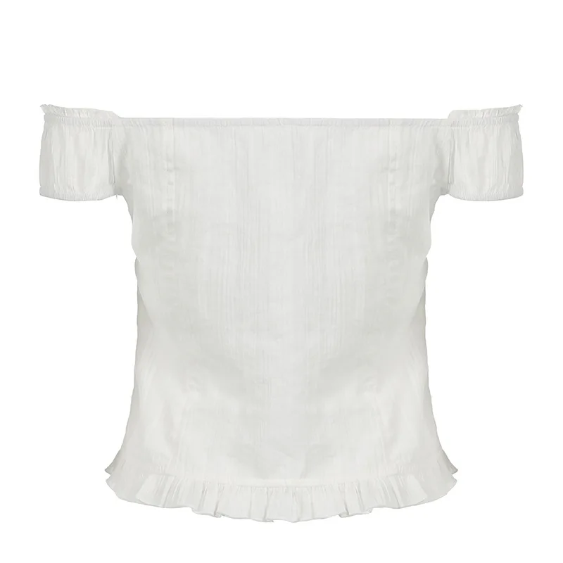 Французская женская кружевная рубашка с пузырьковым рукавом