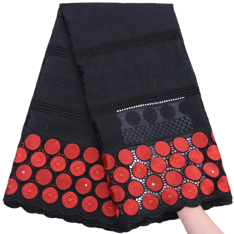 Африканская Хлопковая кружевная ткань SJD 2024 Высококачественная швейцарская