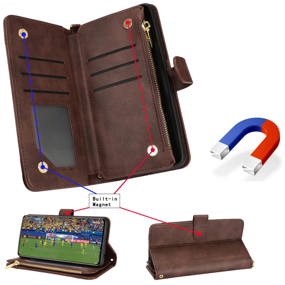Wallet Card Slots Phone Case on for ViVO Y3S 2021 Y33S Y21S Y20i Y20S Y11S Y12S Y20 Y21 Coque Flip Leather Protect Stand Cover