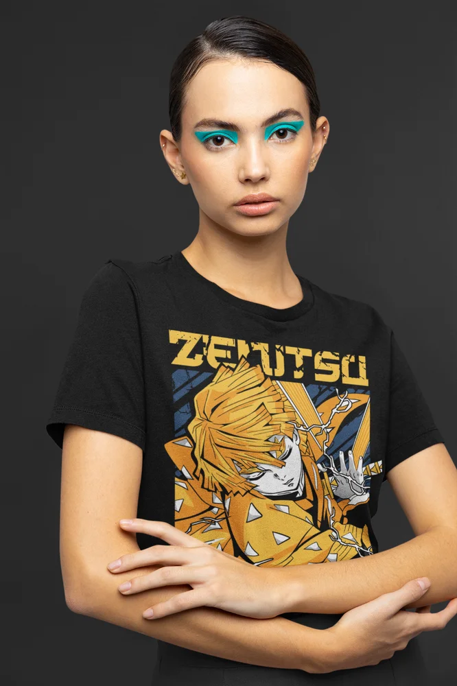 Футболка Zenitsu с изображением рассекающего демонов Kimetsu No Yaiba футболка Nezuko Tanjiro Anime