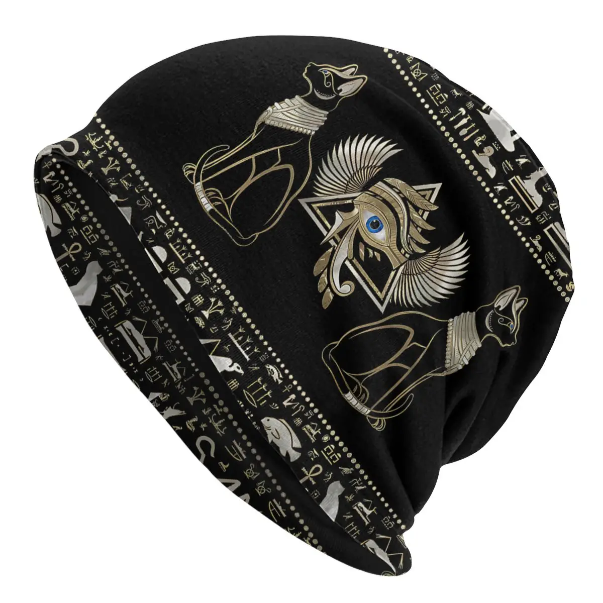 

Egyptian Cats And Eye Of Horus Egyptian Anubis Hat Pullover Children Thin Warm Male Polyester Caps