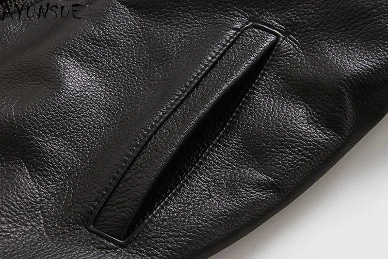 AYUNSUE мужская куртка из натуральной коровьей кожи весенне-осенняя короткая