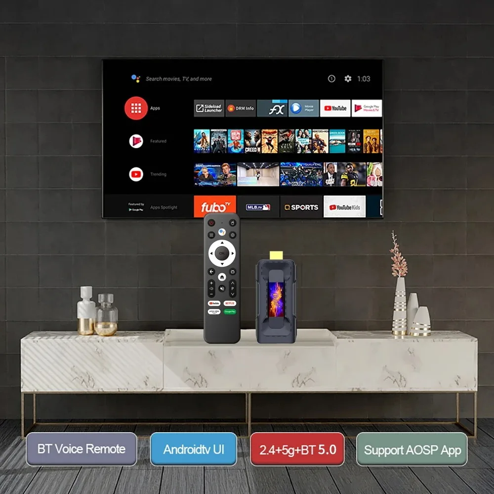 Android 13 TV Stick 8K видео ATV Mini Rk3528 четырехъядерный Смарт ТВ приставка HDR10 Поддержка Wifi6