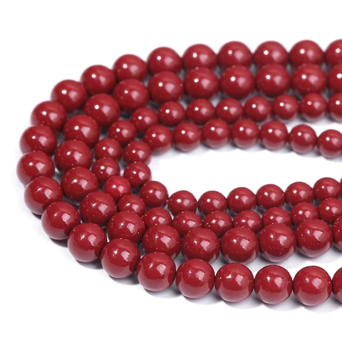 SHIJIWLS бусины киновари 6/8 мм