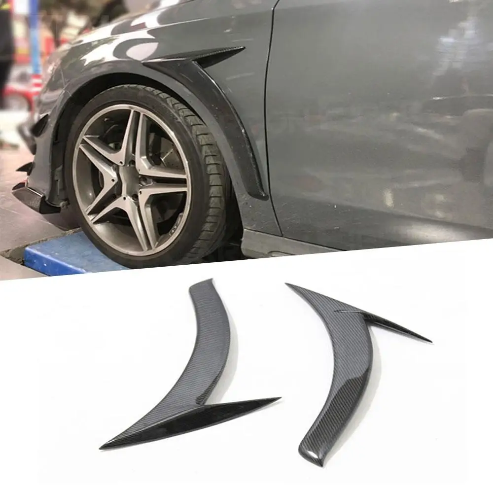 

2Pcs Carbon Fiber Front Fender Vent Fin Gill Trim Cover For Benz CLA Class W117 CLA180 CLA200 2013-2019 Car Body Kit Trim Strip