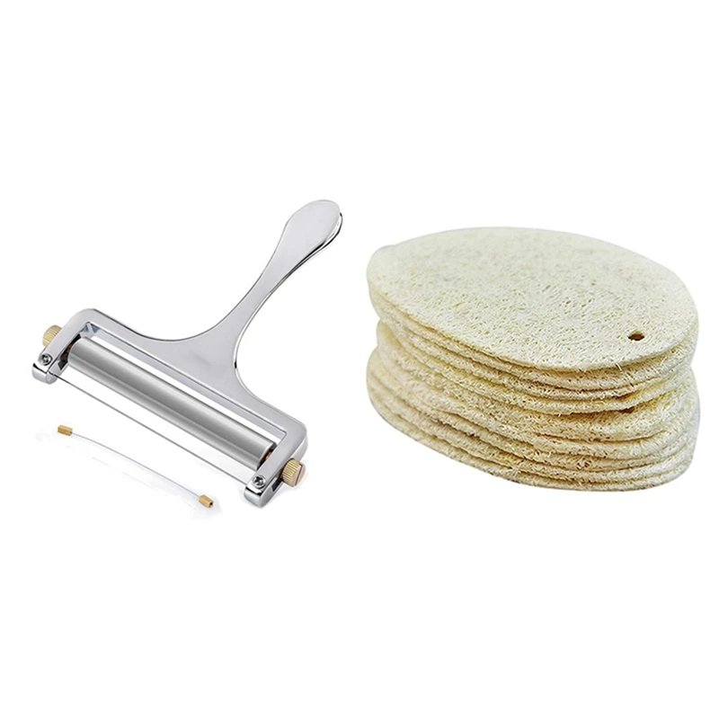 

10 шт. натуральные губки, ручная работа от Luffa Fiber & 1 шт. слайсер для сыра, слайсер для сыра с регулируемой