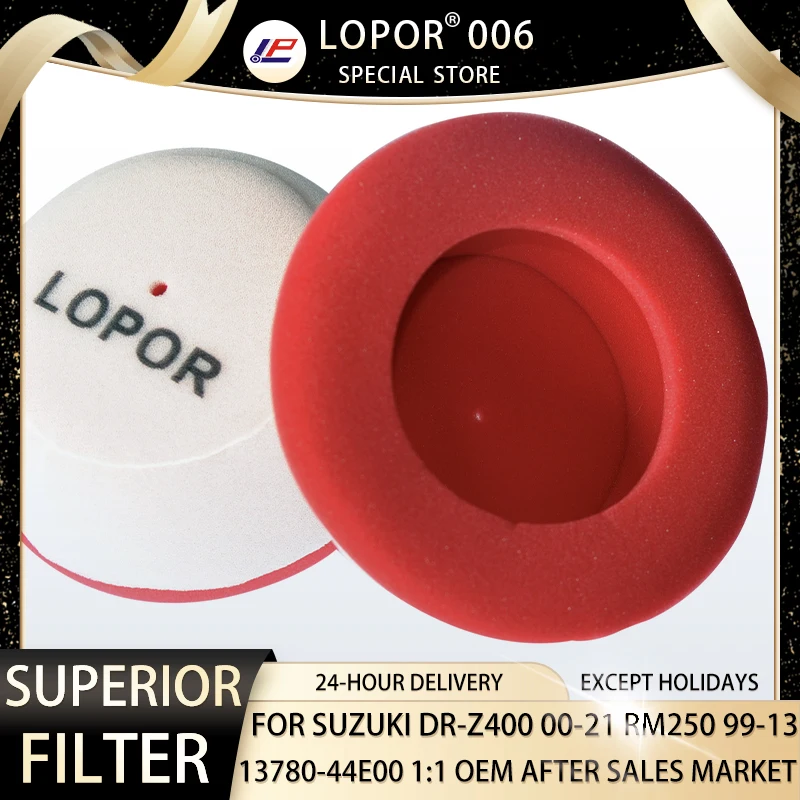 

Двухступенчатый воздушный фильтр Lopor для внедорожного мотоцикла для SUZUKI DRZ400 DR-Z400 00-21 RM25 RM 250 99-13 13780-44E00 DR-Z DRZ 400