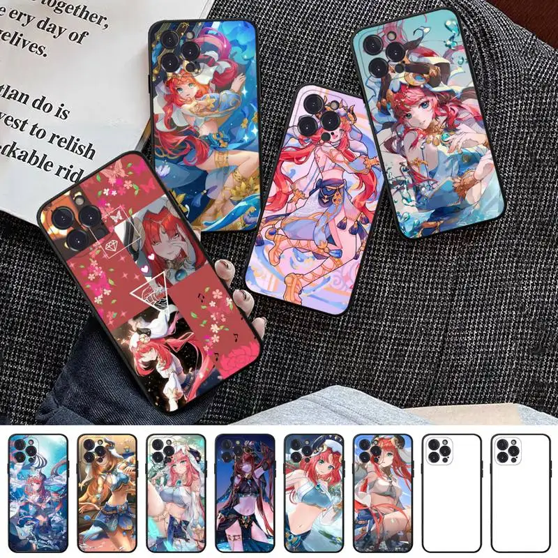 

Genshin Impact Nilou Phone Case For iPhone 13 Pro MAX 14 11 12 Mini X XS XR 6 7 8 Plus SE 2020 Soft TPU Cover