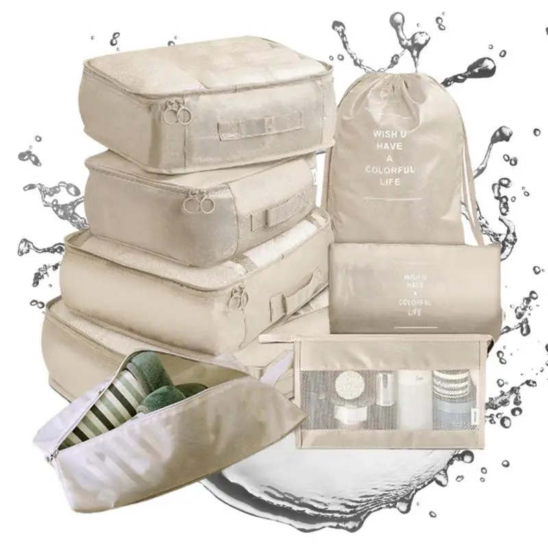 

8Pcs Luggage Organizer Pouch For Clothes Space Saving Travel Storage Bags Luggage Organizers Multi Packing Cubes For Suitcases