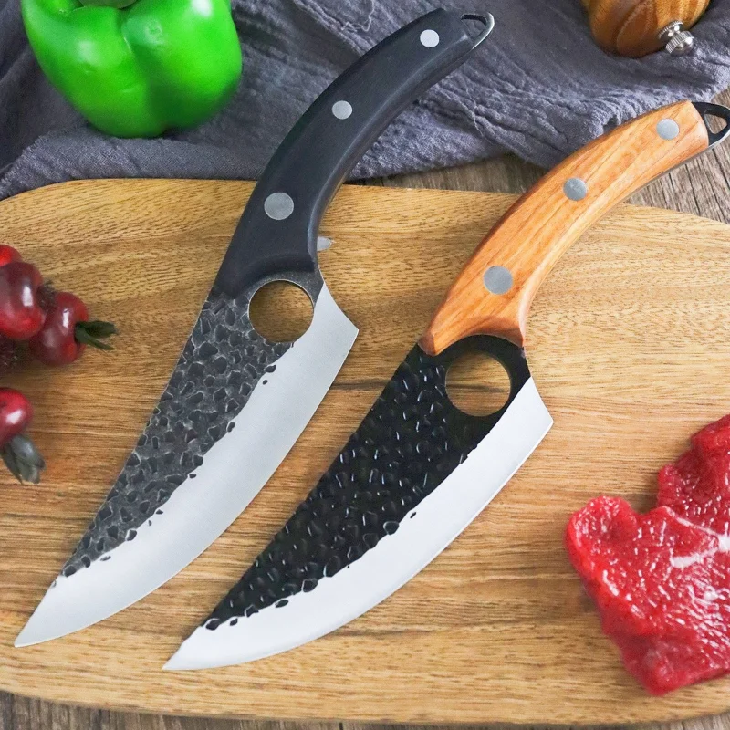 

Кухонный нож шеф-повара из нержавеющей стали, кованый рыболовный нож ручной работы, мясницкий нож, охотничьи ножи