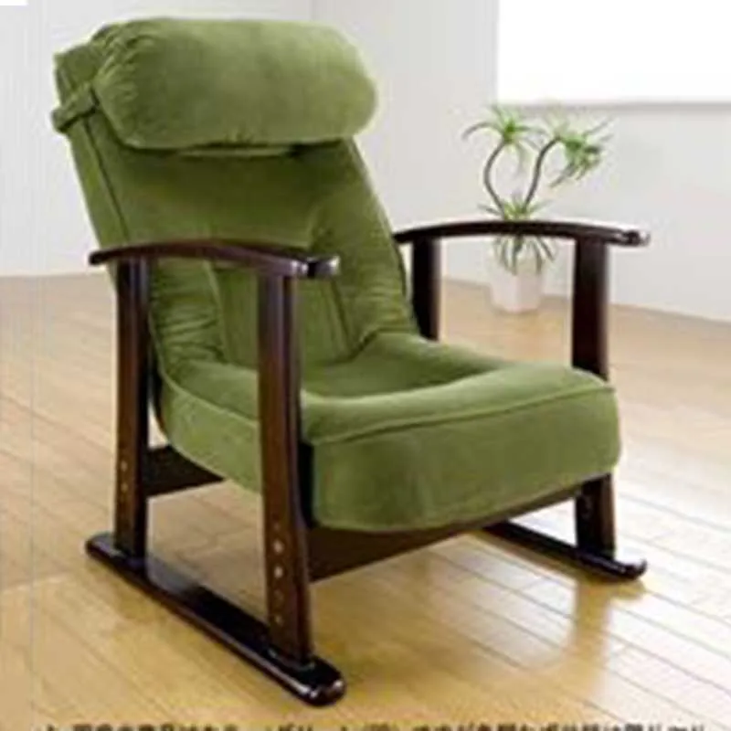 Зеленые стулья для гостиной Kawaii деревянные эластичные одиночные роскошные