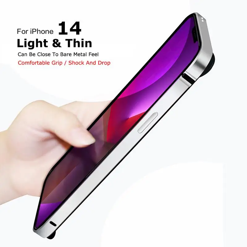 Роскошный Алюминиевый металлический силиконовый бампер для iPhone 14 Pro Max 14Plus