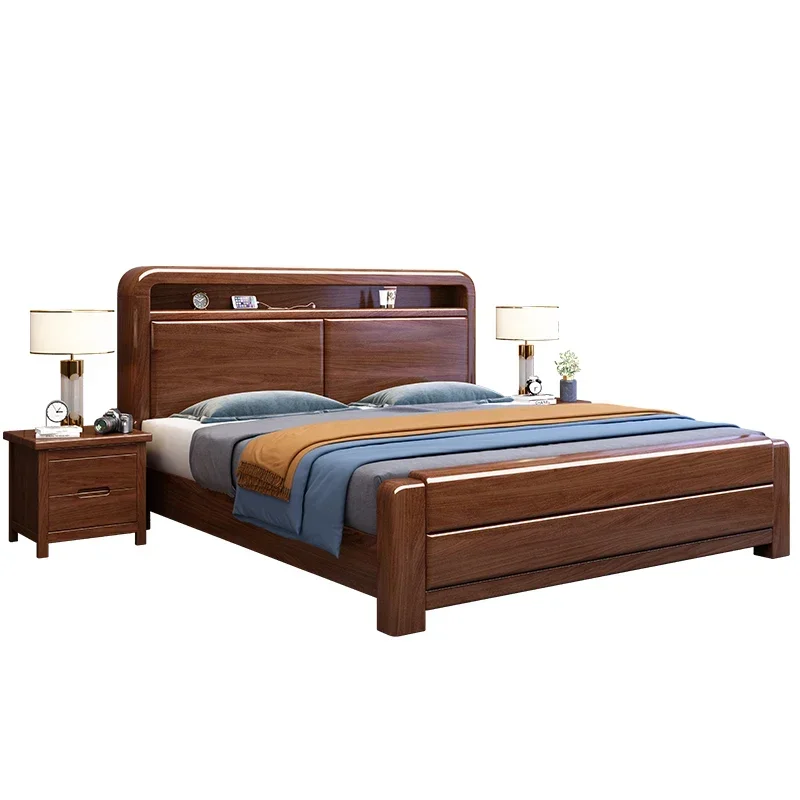 Деревянная кровать для хранения роскошная двуспальная современная дизайнерская