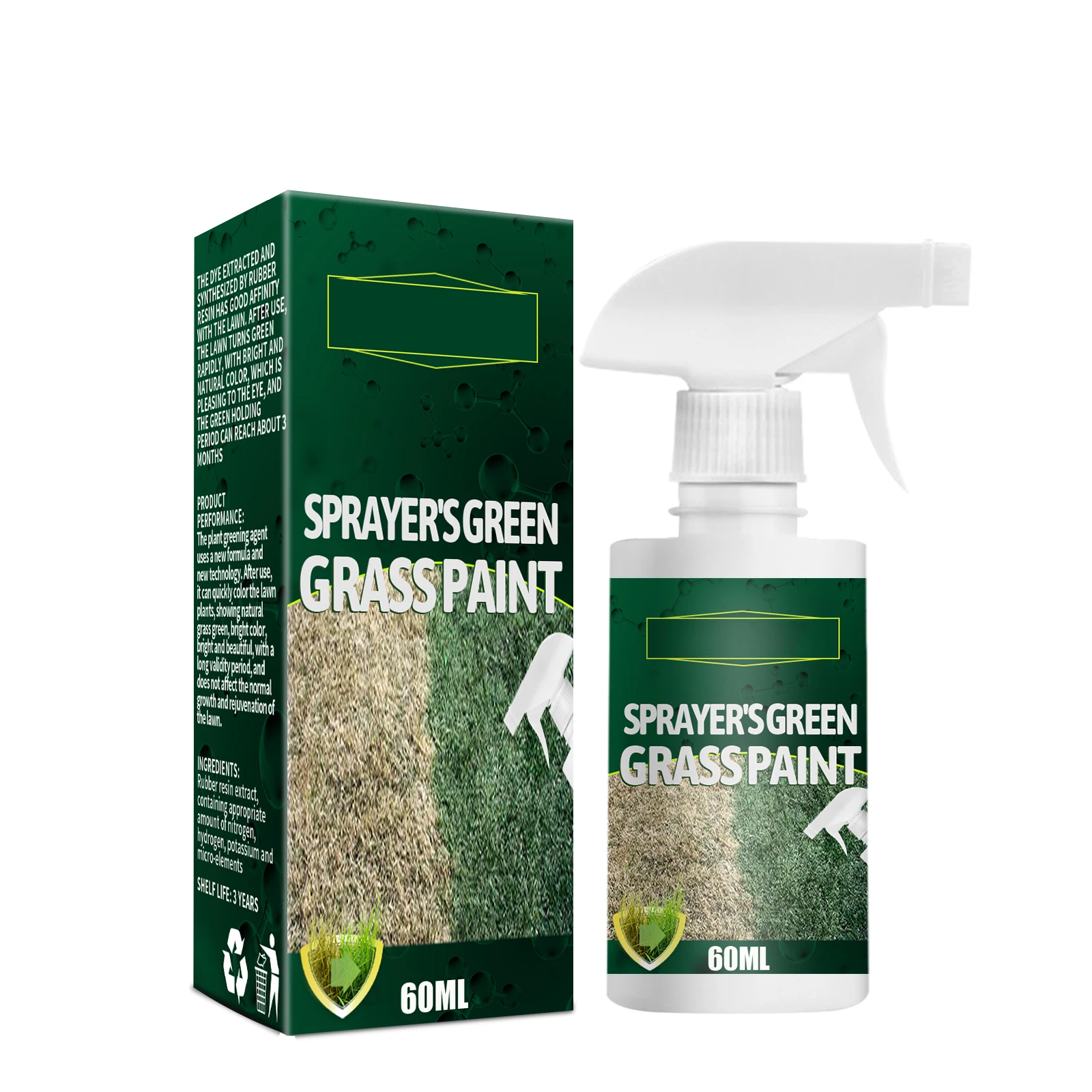 

Fast Green Spray Grass and Turf Paint Environmentally Friendly Pet-Friendly Green Again Green Sprayer Lawn Colorant Turns Spots