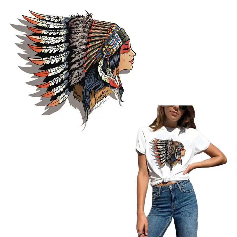 

Iron-On Transfers Decoration Accessory Clothes Sticker Beautiful Indians Patches for Clothing A-level Washable DIY T-shirt Jeans