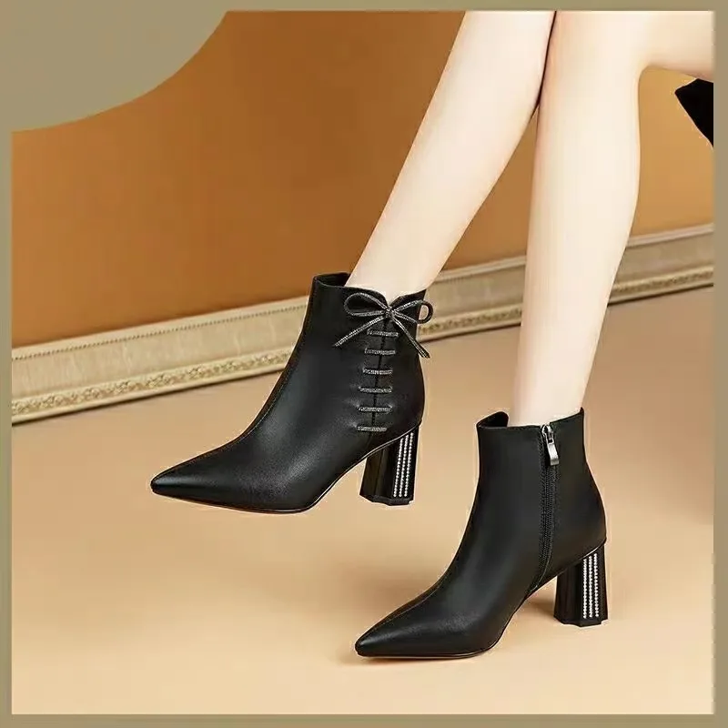 

Женские ботильоны из ПУ кожи, на квадратном каблуке