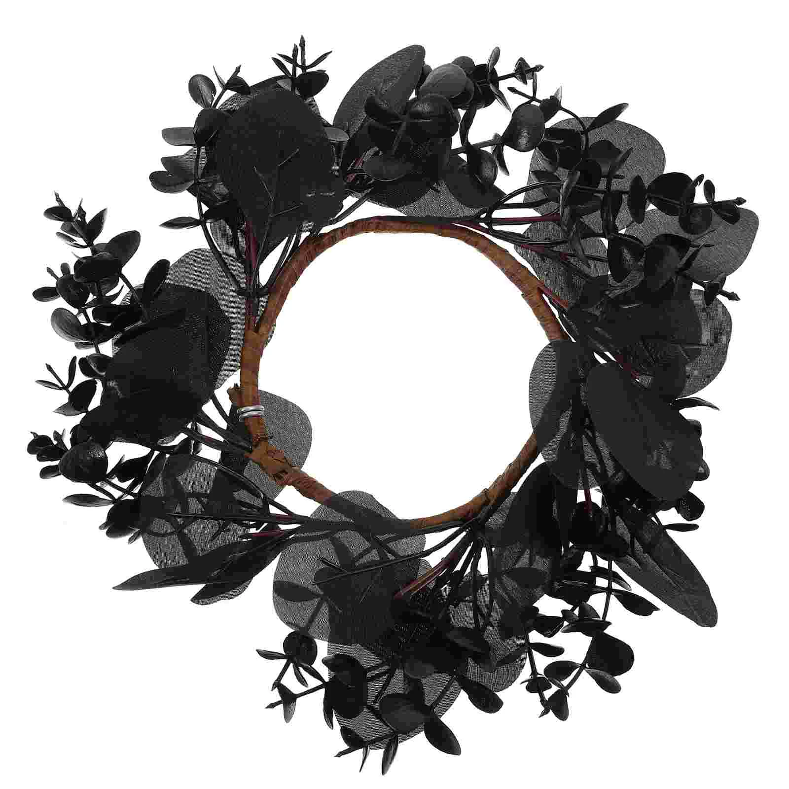 

Candles Halloween Prop Wreath Home Hanging Eucalyptus Party Supply Front Door Pendant Flower