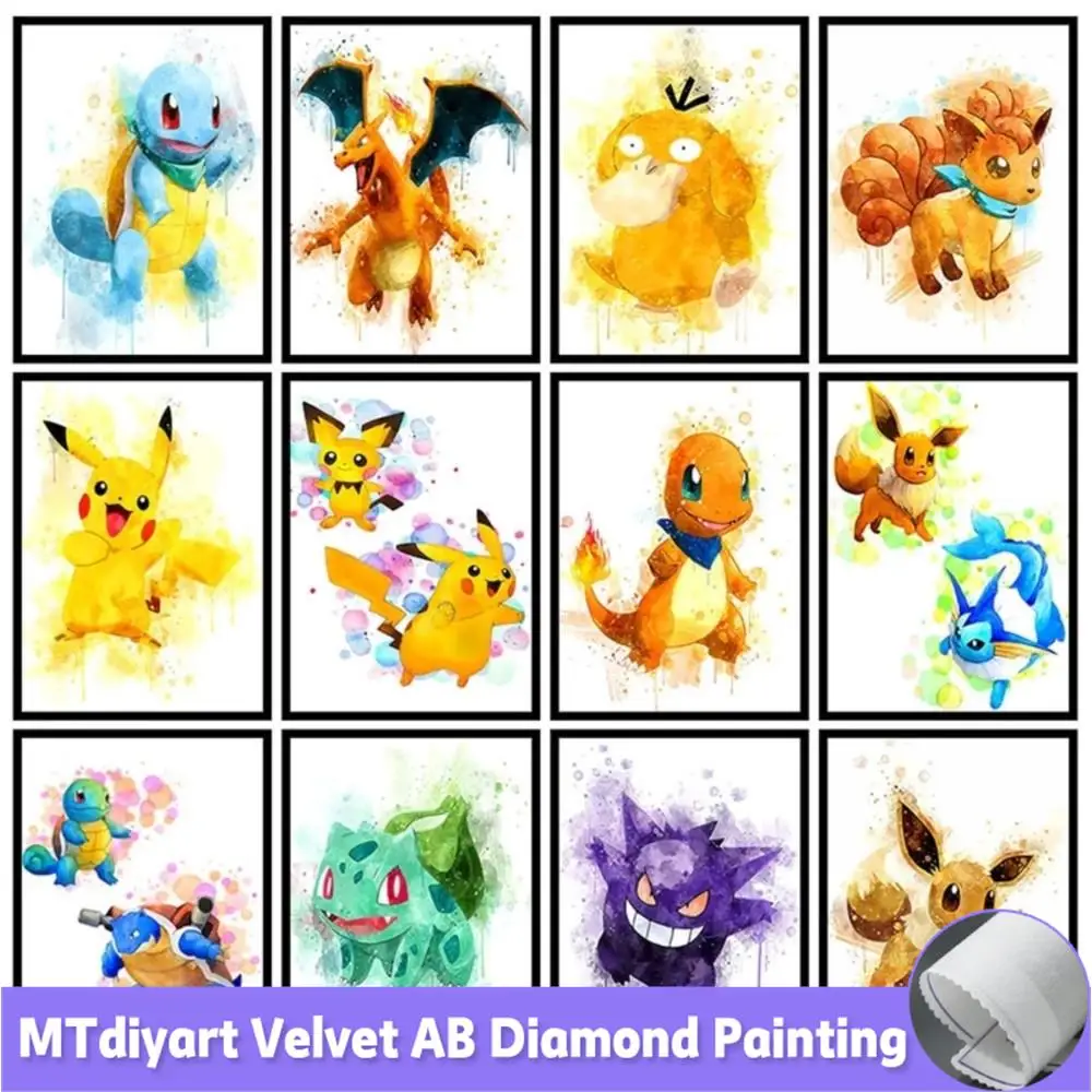 Diamond Painting Pokemon New Collection 2023 Full Diamond Mosaic 5D DIY  Cross Stitch Disney Kits Diamond