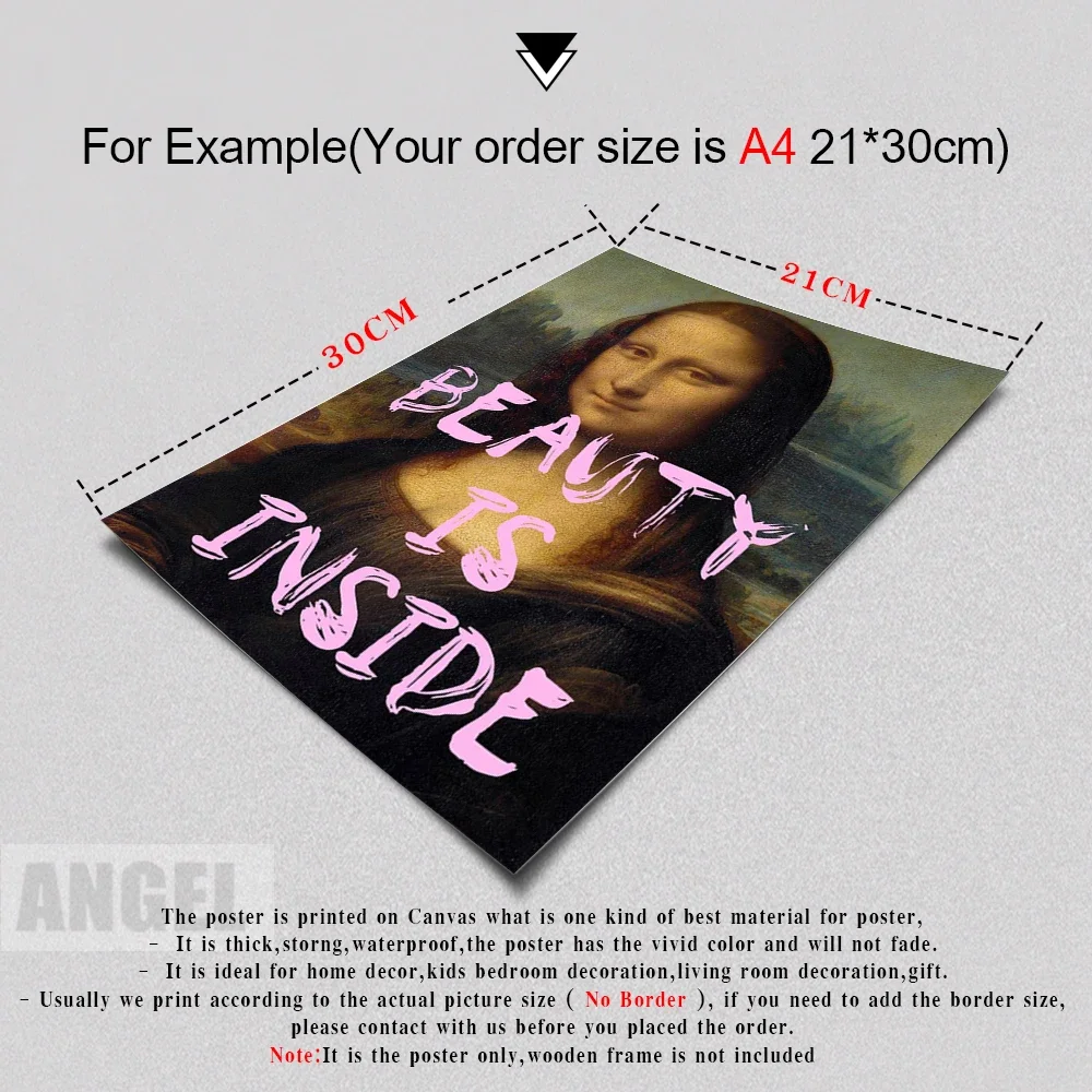 Скандинавская винтажная Настенная картина смешная Мона Лиза HD холст Постер и