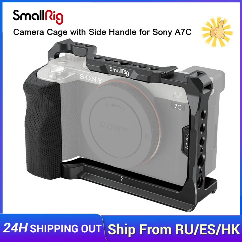 

SmallRig for Sony A7C Cage Full Cage with Silicone Side Handle for Sony A7C with Locating Holes for ARRI with Side Handle 3212