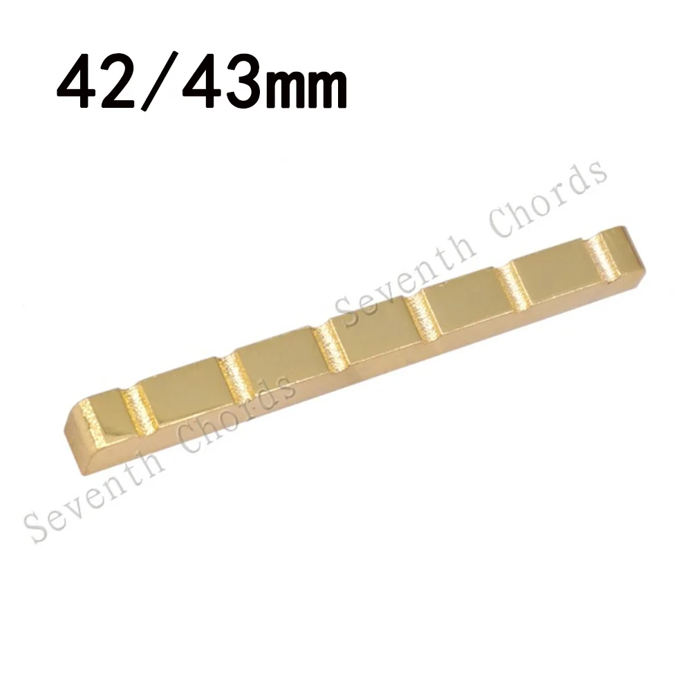 

6 String Slotted Brass Plated Guitar Nut 42MM 43MM For Strat TL Electric Guitars Nut And Bridge Pre-slotted Good And Crisp Sound