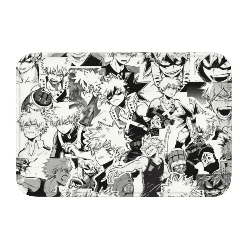 

My Hero Academia Floor Entrance Mat Indoor Manga Katsuki Bakugo Izuku Midoriya Bathroom Kitchen Doormat Living Room Carpet Rug