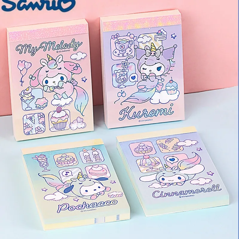 

24pcs Sanrio Memo Pad Anime Cinnamoroll Kuromi My Melody Index Tabs Page Kawaii School Stationery Office Supplies Notepad Paper