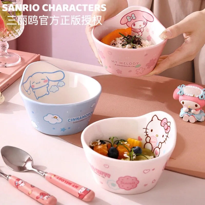 Sanrio Hello Kitty Cinnamoroll аниме кавайная керамическая миска Милая моя мелодия еда рис суп