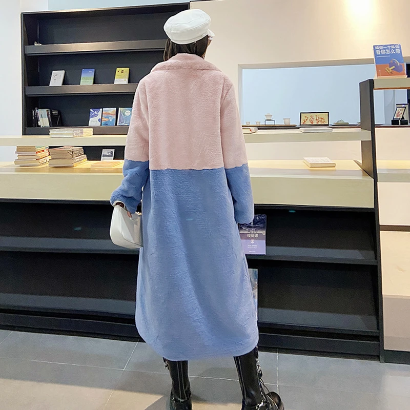 Winter Clothing Women Faux Fur Jacket Hairy Long Fur Coat Lapel OverCoat Thick Jacket Parka Warm Oversize Female Plush Coats