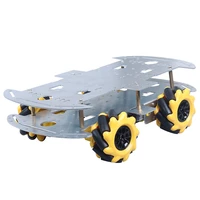 smart robot car mcnamum wheel metal base robot car plate chassis for arduino diy project with 4 gear motors and 4 wheels