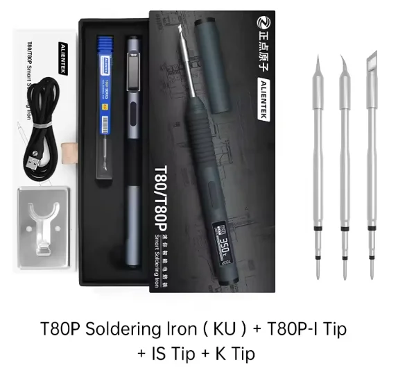 

ALIENTEK T80 T80P Инструмент для регулируемой температуры DC 20 В 80-450 ℃ Прецизионная ремонтная станция PD 100 Вт Портативный термоинструмент