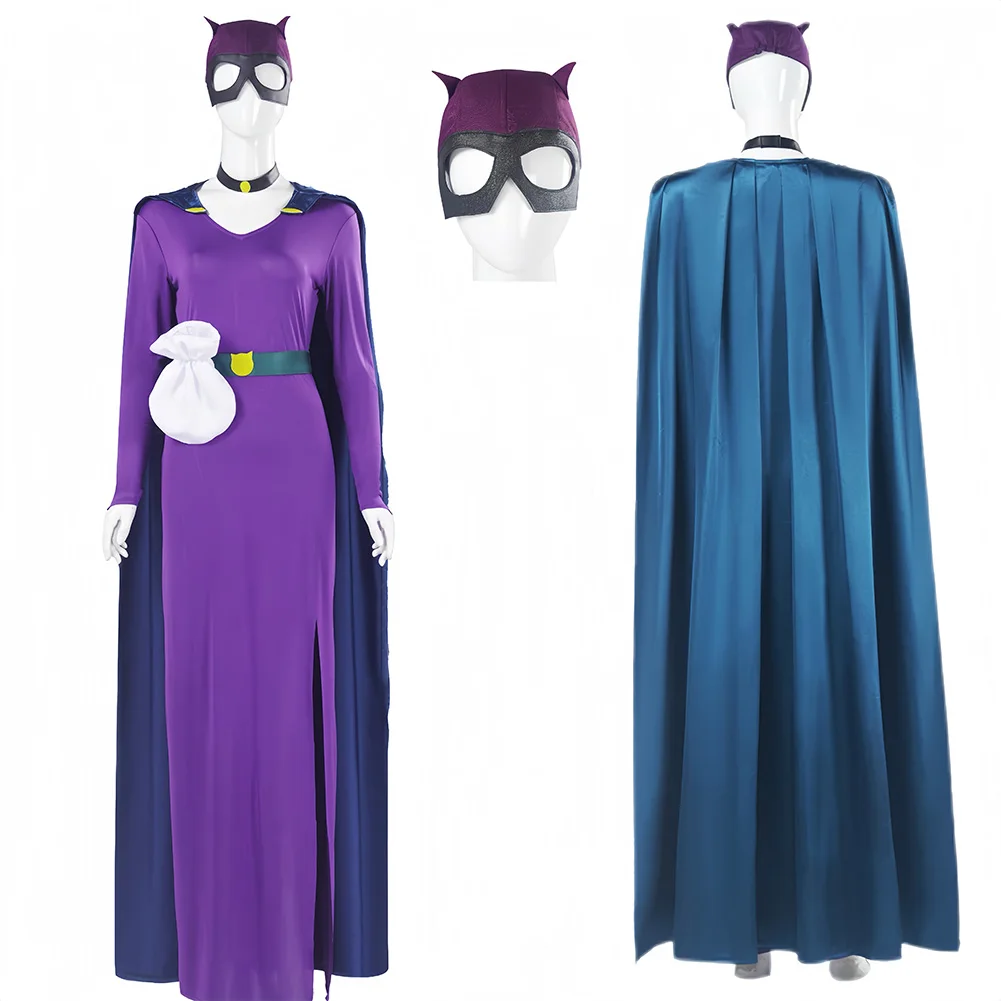 Селина Косплей Фантазия Костюм Маска Пояс Плащ Женщина disfraz Хэллоуин