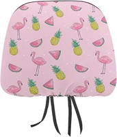 tropical fruits and flamingo funny cover for car seat headrest protector covers print interior accessories decorative