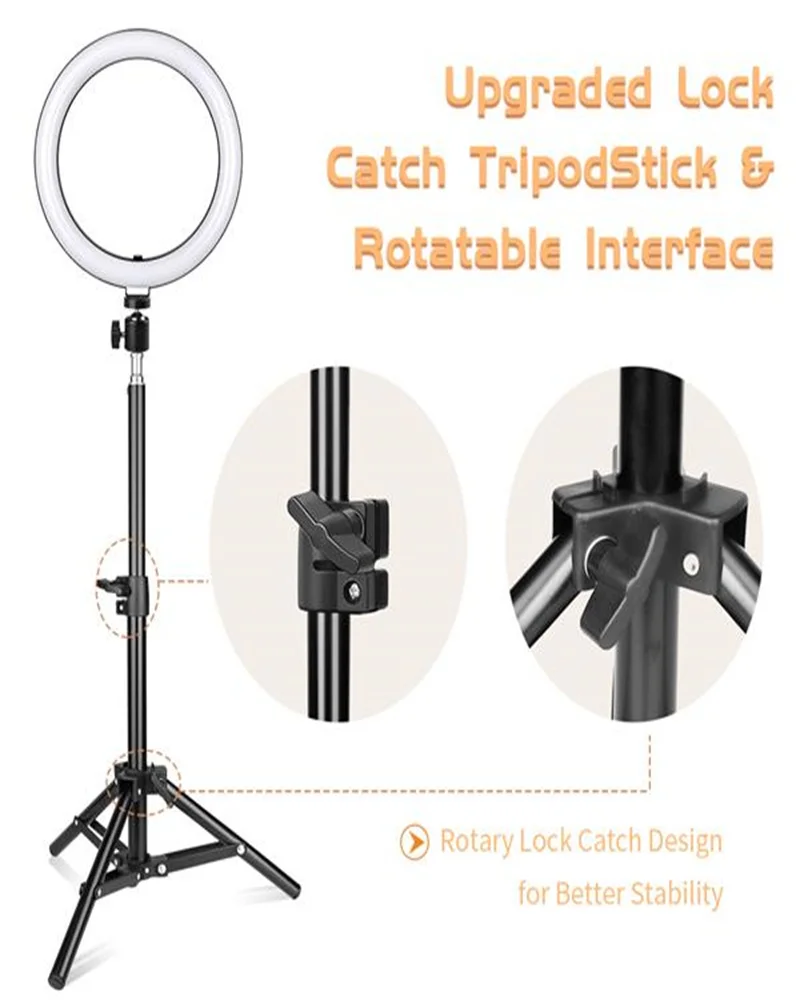 

Kshioe 10-inch Ring Light (with PTZ Clip) 50cm Small Floor Lamp Stand Set buy handy brite magnetic led light led wall lights out