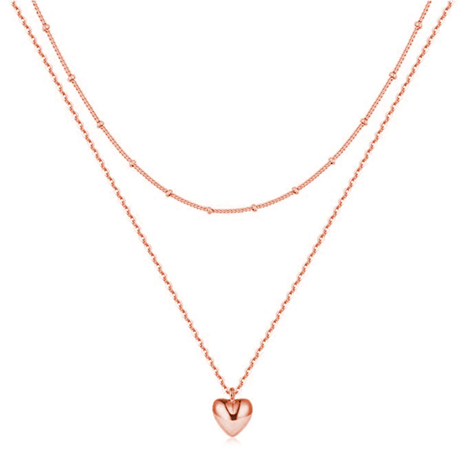 Женское Двухслойное ожерелье с подвеской в виде сердца |